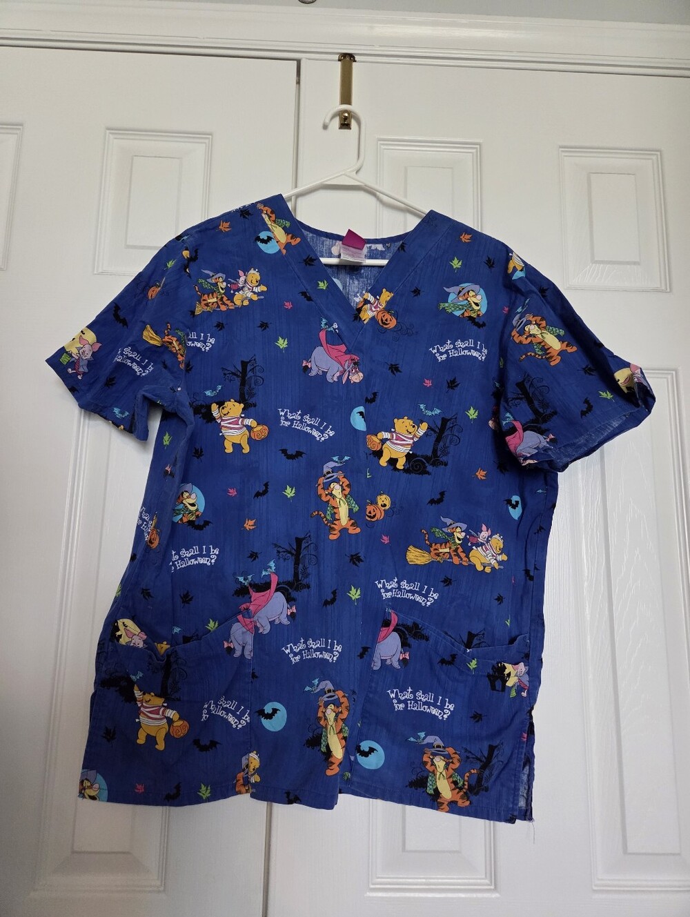 Vintage Winnie The Pooh Halloween Scrub Top